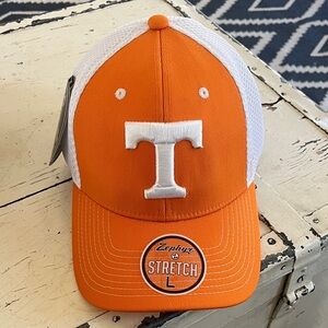 Zephyr Tennessee Vols Volunteers Orange and White 'T' Mesh Stretch Cap